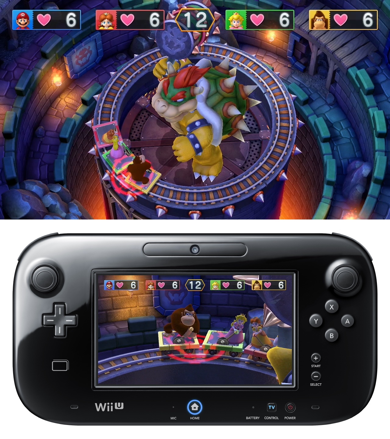 Mario Party 10 Wii U Bowser schlägt mit dem Dampfhammer zu