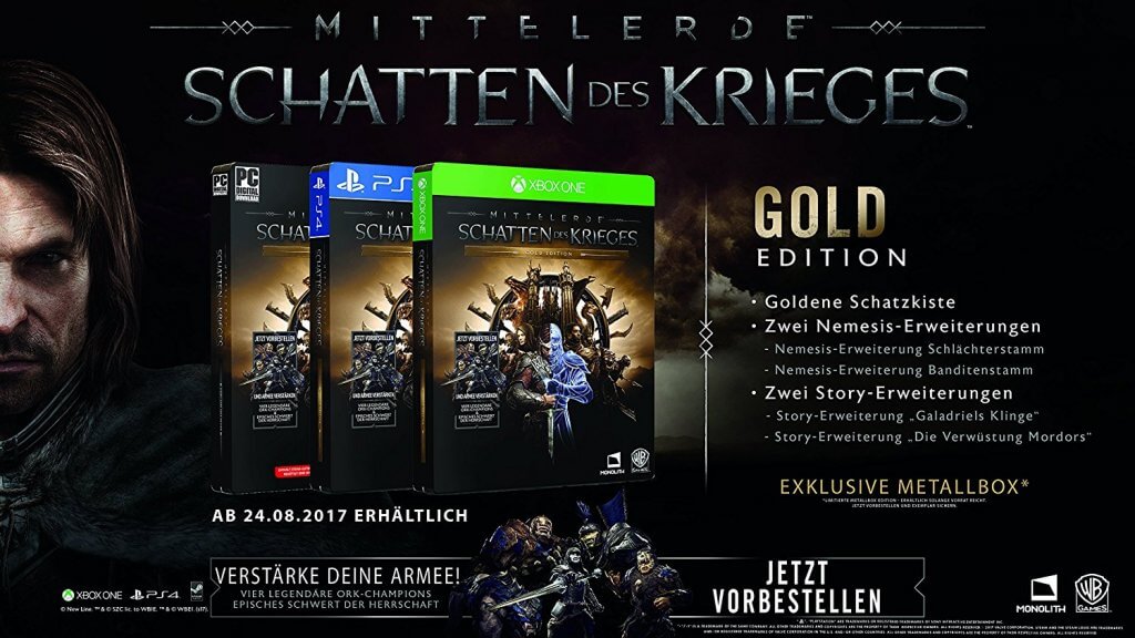 mittelerde schatten des krieges gold