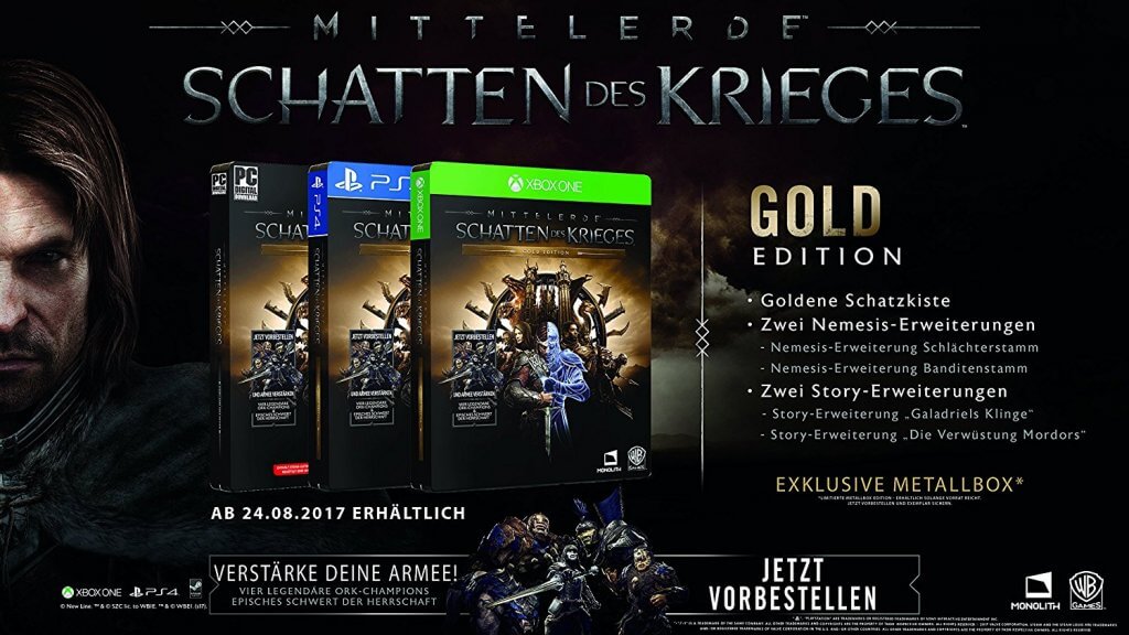 mittelerde schatten des krieges gold