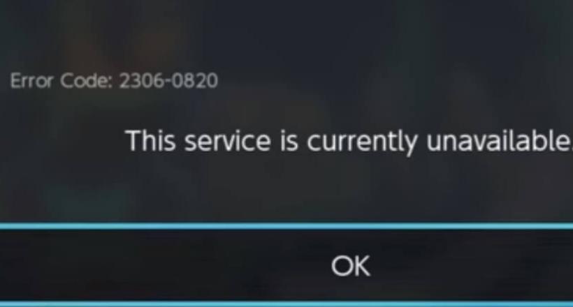 Nintendo Switch Error Code 2306-0820