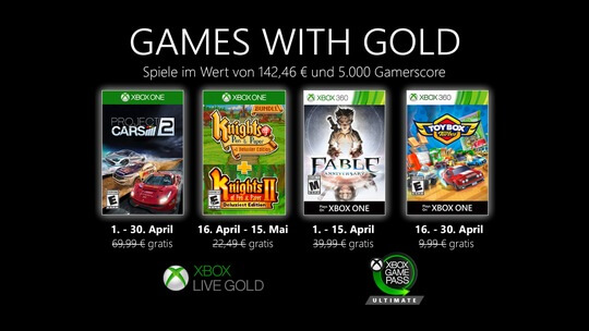 Gold April 2020 Spiele