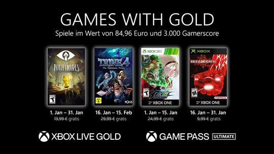 Games with Gold Jänner 2021