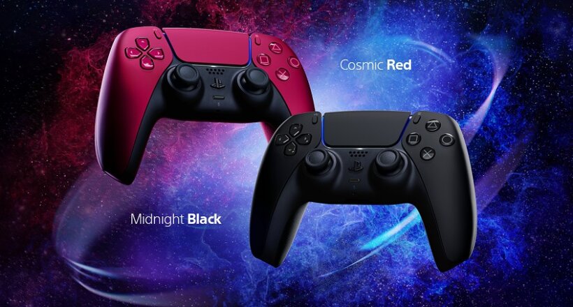 PS5 Controller Cosmic Red Midnight Black
